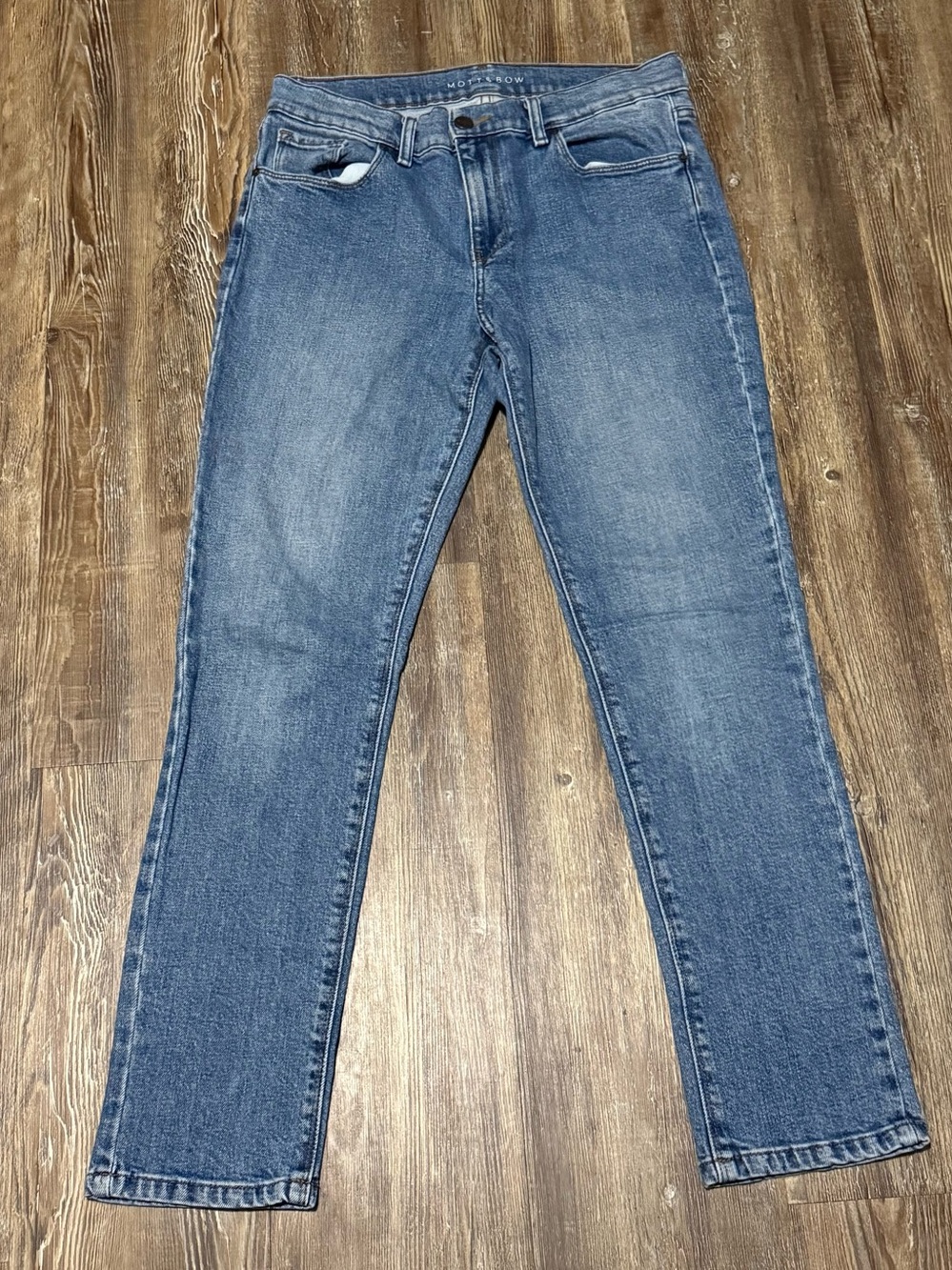 Mott & Bow Boyfriend Jeans Women's 28 High Rise Light Wash Slim Fit Denim
